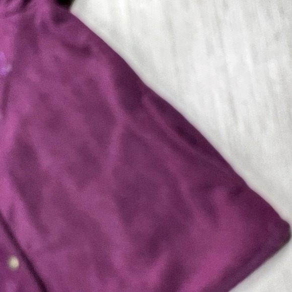 Vintage North Crest Fleece Sweater Cardigan Embroidered Floral Purple Sz 14/16W - Picture 9 of 10